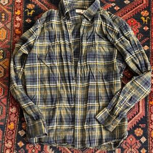 Green Navy Plaid Men's Duck Head button up Shirt size medium